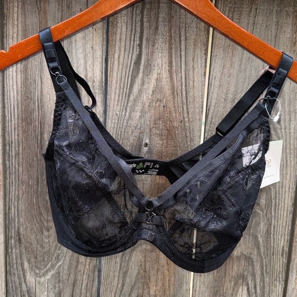 Panache Yasmin Plunge Bra Black Size 32FF - Picture 5 of 9